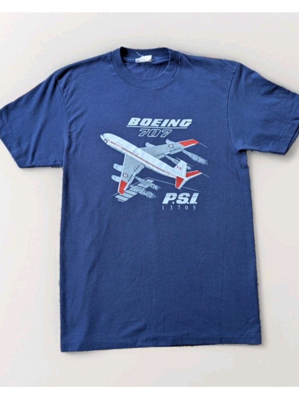 Vintage 80s-90s Boeing 707 T‑Shirt Single Stitch Medium -Made in Canada- KUSTOM